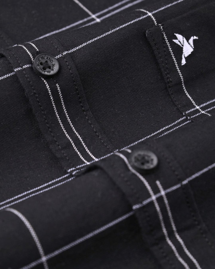 Black Double Line Checks -Full-Stain Proof