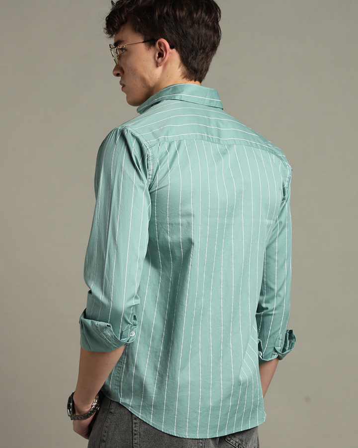 Turquoise Green Stripes -Full-Stain Proof