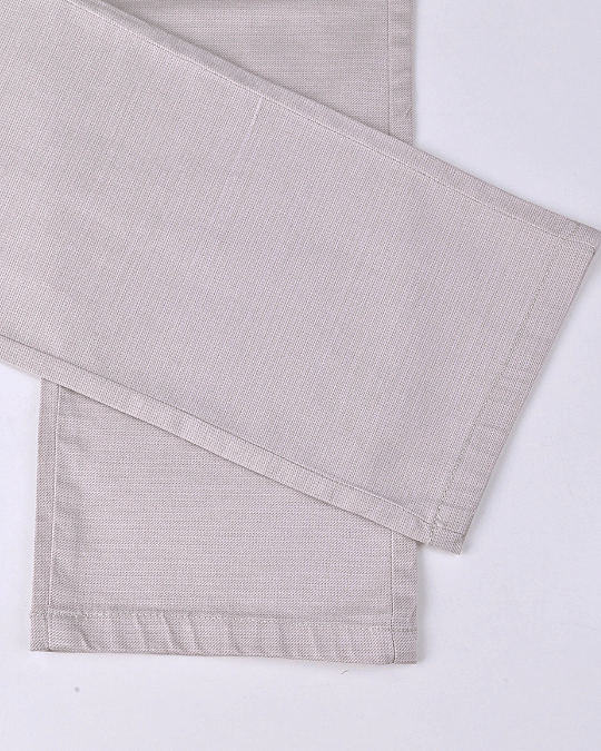 Cream Steel Printed - 2 way stretch - COTTON PANT