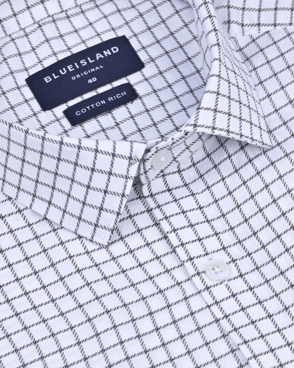 Black & White Cross Line Checks - Full-Cotton Rich