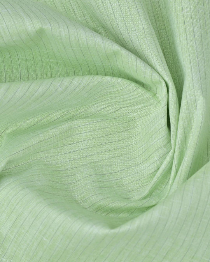 Radium Green Mini Stripes -Full-Bamboo Linen