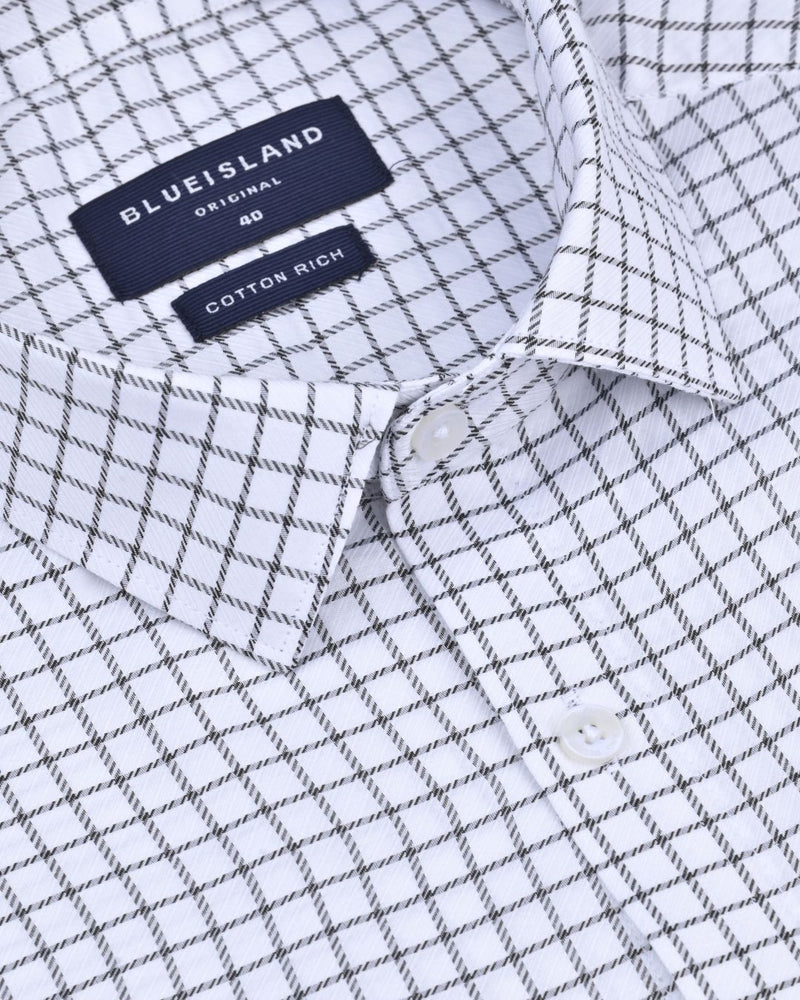 Black & White Cross Line Checks - Full-Cotton Rich