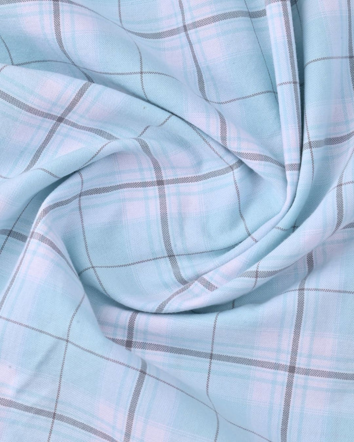 Cool Blue Checks -Full-Stain Proof