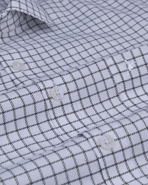 Black & White Cross Line Checks - Full-Cotton Rich