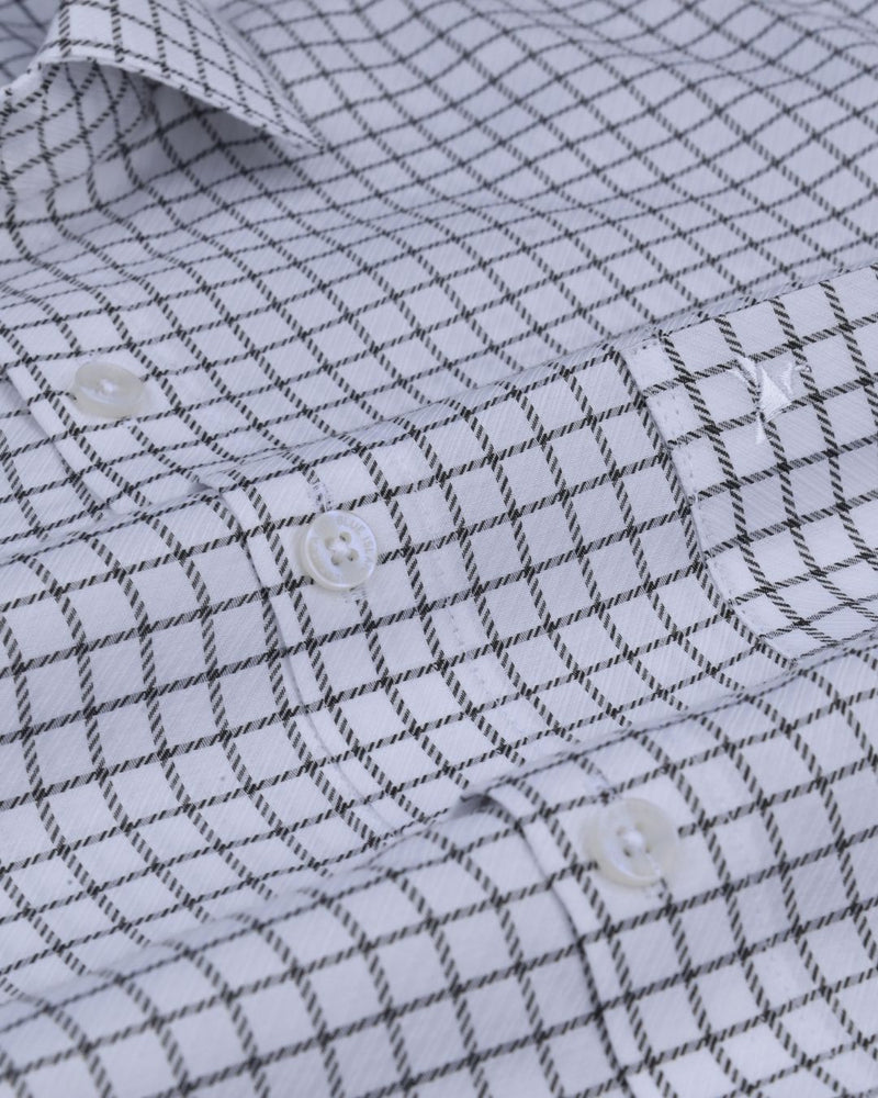 Black & White Cross Line Checks - Full-Cotton Rich