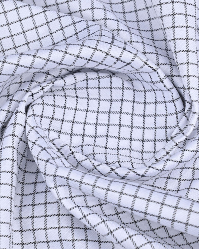 Black & White Cross Line Checks - Full-Cotton Rich
