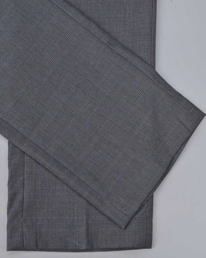 Dark Grey Multi Line Checks - Wrinkle free Formal Pant