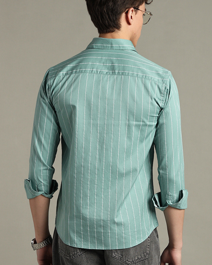 Turquoise Green Stripes -Full-Stain Proof