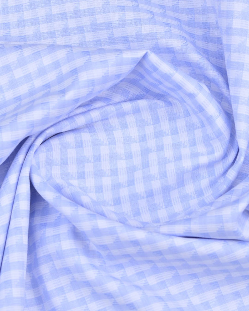 Sky Blue Soft Checks - Full-Cotton Rich