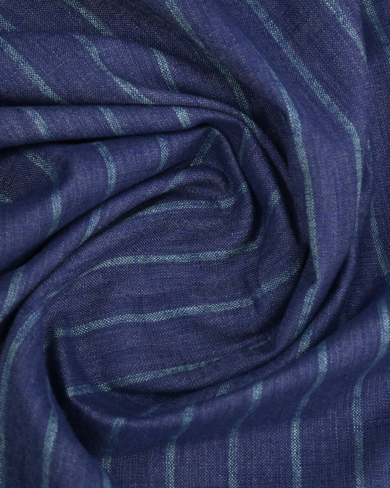 Dark Navy Stripes -Full-Bamboo Linen