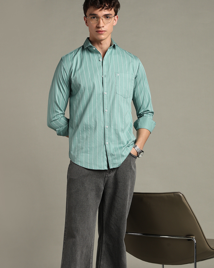 Turquoise Green Stripes -Full-Stain Proof