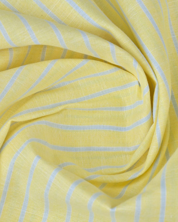 Yellow & Blue Line Stripes-Full-Bamboo Linen