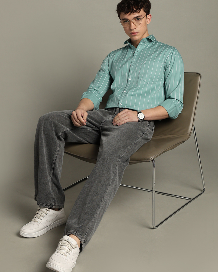 Turquoise Green Stripes -Full-Stain Proof