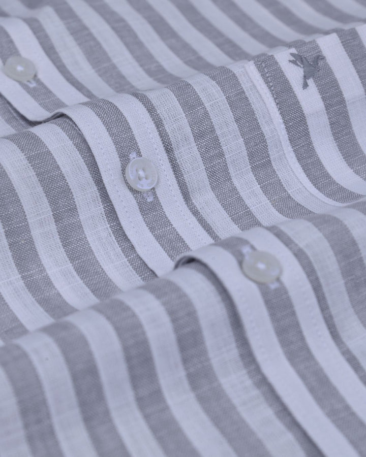 Black & White Large Stripes -Full-Bamboo Linen