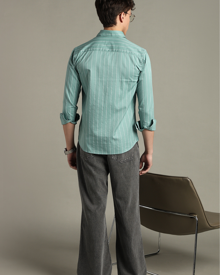 Turquoise Green Stripes -Full-Stain Proof