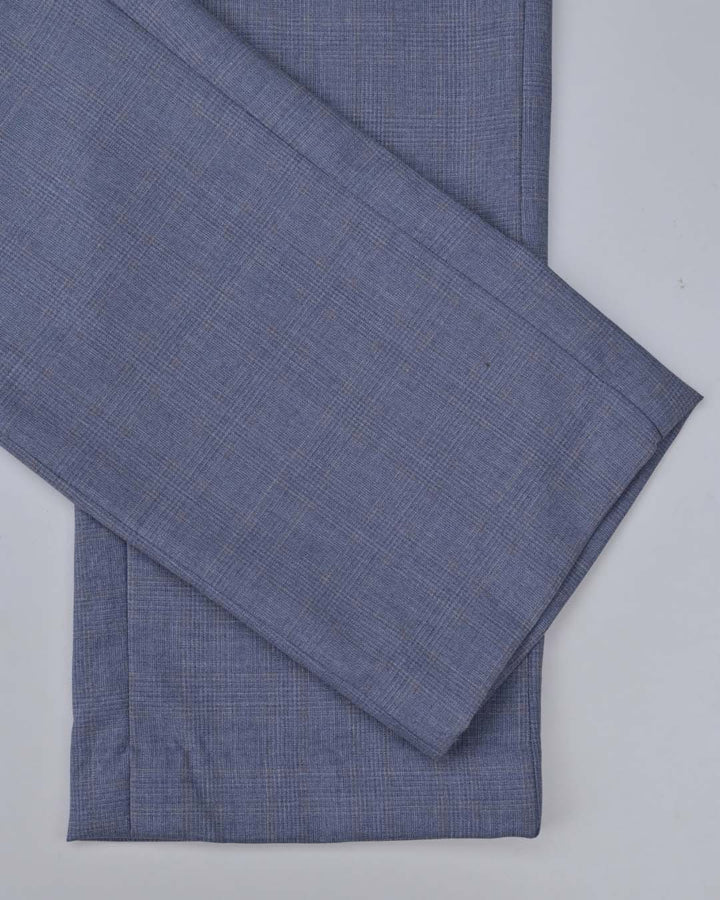 Bluish Grey Multi Line Checks - Wrinkle free Formal Pant