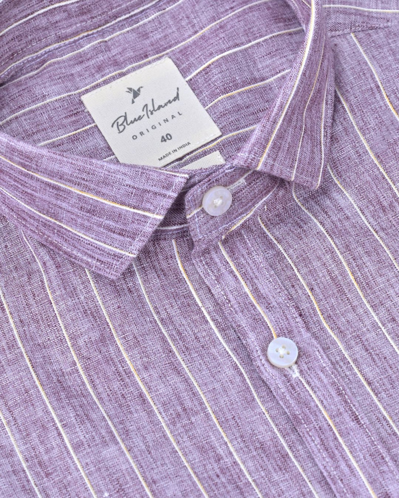 Brown Lite Stripes -Full-Bamboo Linen