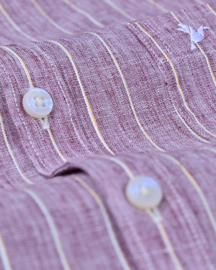 Brown Lite Stripes -Full-Bamboo Linen
