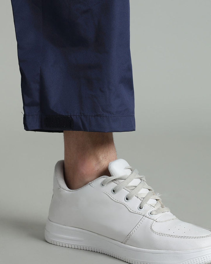 Navy with Teal Shoulder Panel - Rain Jacket with Pant