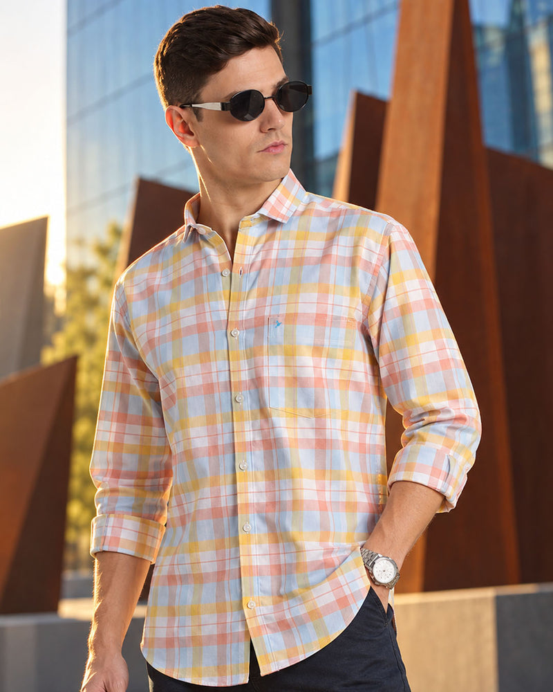 Spring Orange Checks -Full-Stain Proof
