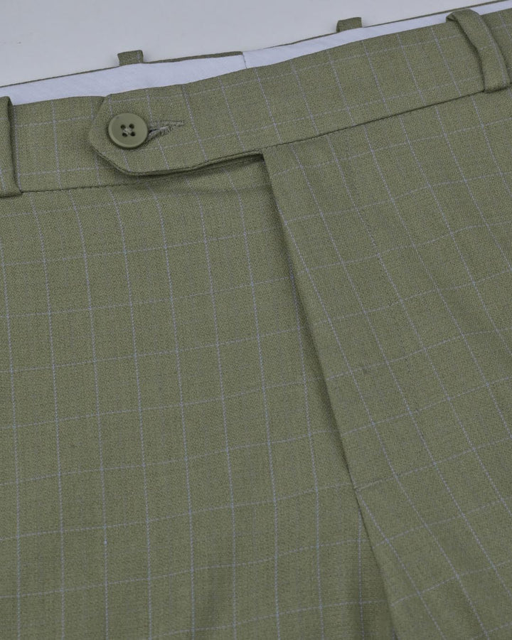 Pistah Green Checks - Wrinkle free Formal Pant