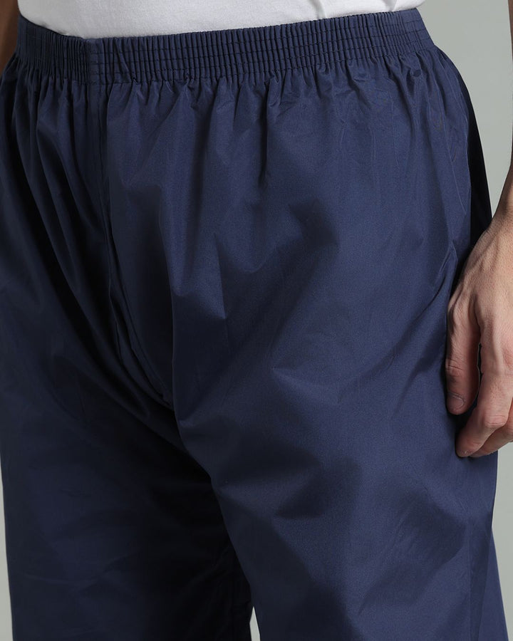 Navy with Teal Shoulder Panel - Rain Jacket with Pant