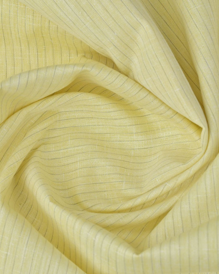 Bright Yellow Mini Stripes -Full-Bamboo Linen