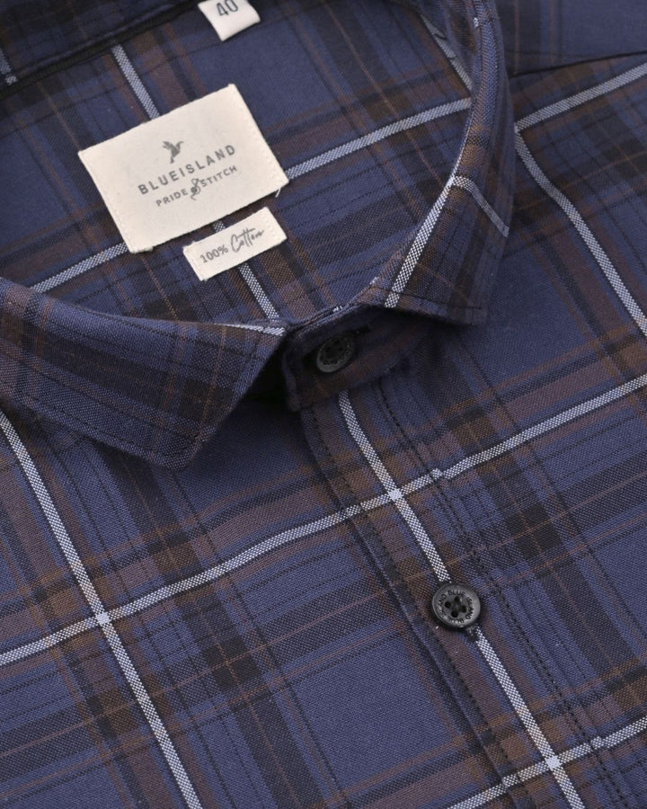 Blue & Brown Checks -Full-Stain Proof