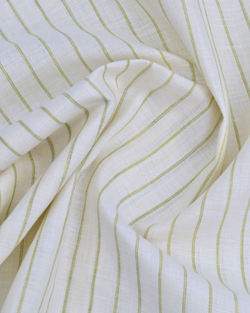 Lime Yellow & Green Stripes -Full-Bamboo Linen