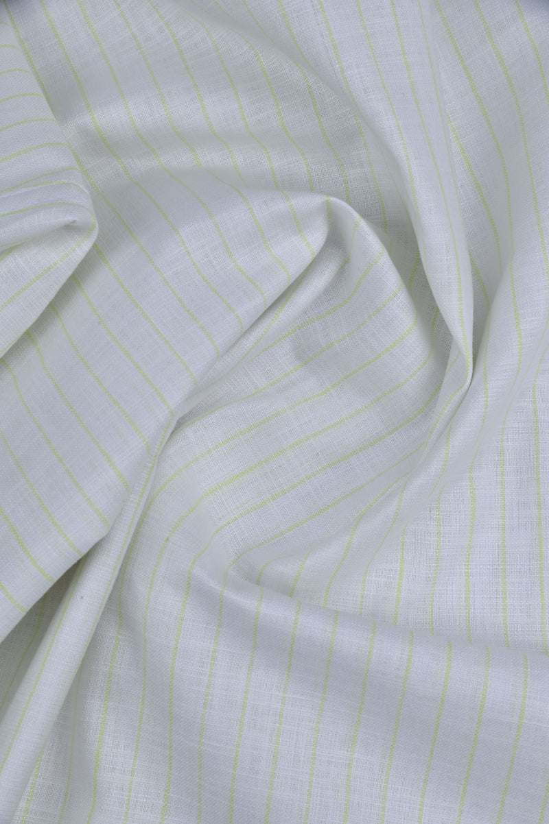 White & Radium Line Stripes -Full-Bamboo Linen