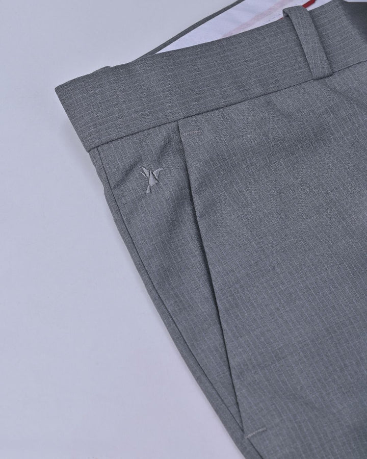 Olive Grey Mini Stripes - Wrinkle free Formal Pant