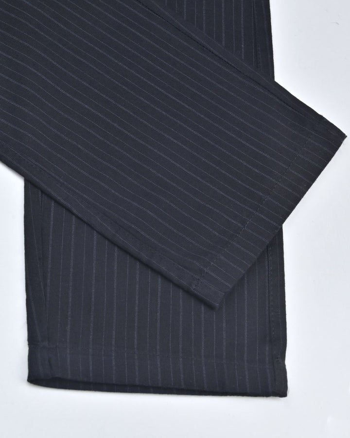 Black Line Stripes - 2 way stretch - COTTON LINEN PANT