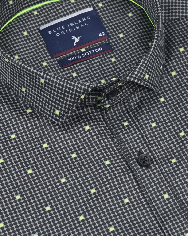 Green on Black Dotted Print-Full-Stain Proof