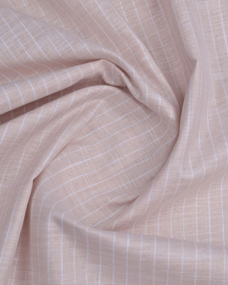 Lite Peach & White Stripes -Full-Bamboo Linen