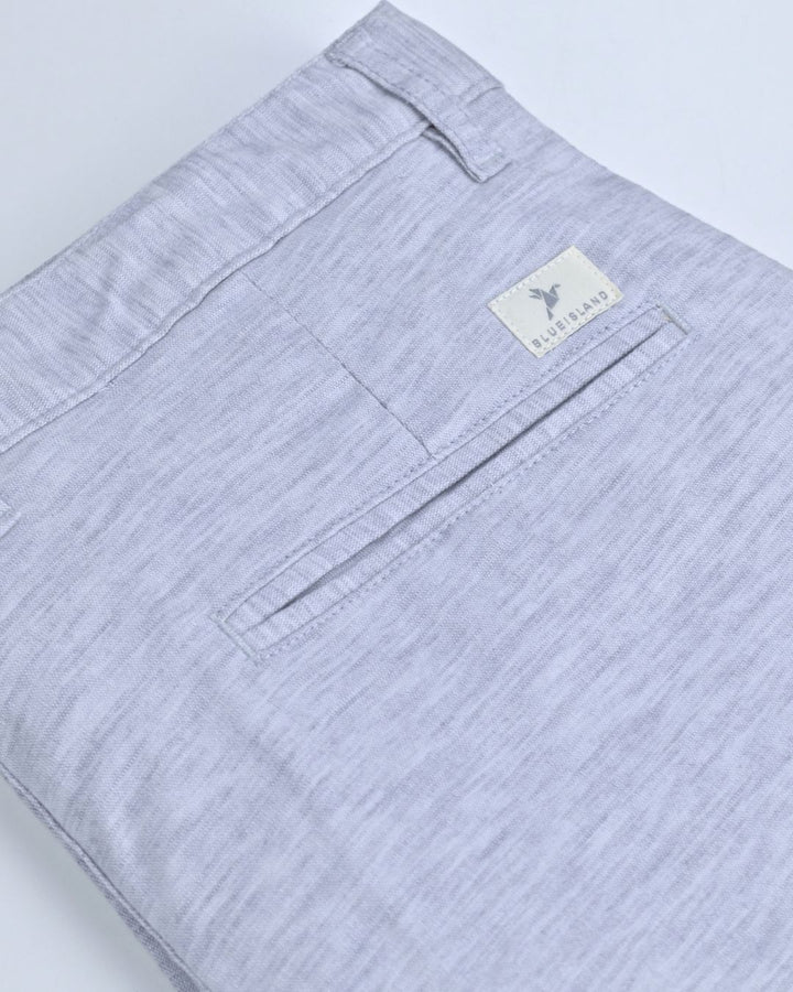 Cloud Blue Grain Printed - 2 way stretch - COTTON LINEN PANT