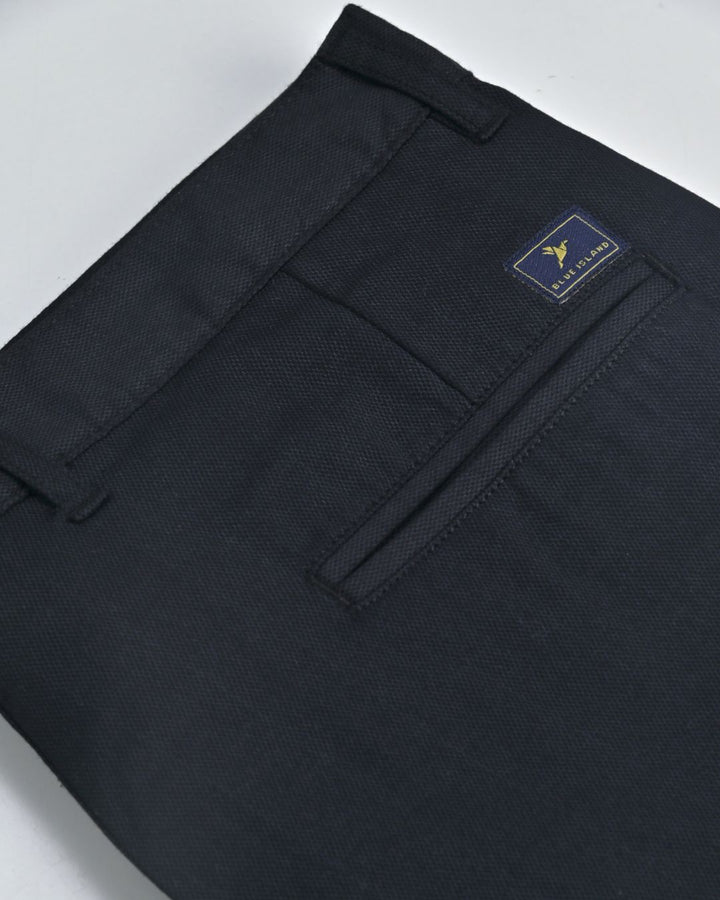 Midnight Navy Cubes - 2 way stretch - COTTON PANT
