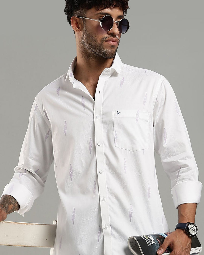 White Feather Print -Full-Stain Proof