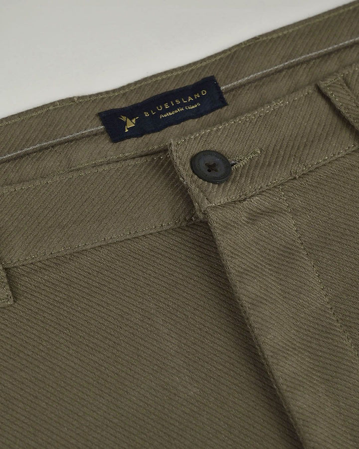 Olive Cross Stripes - Dobby Pant