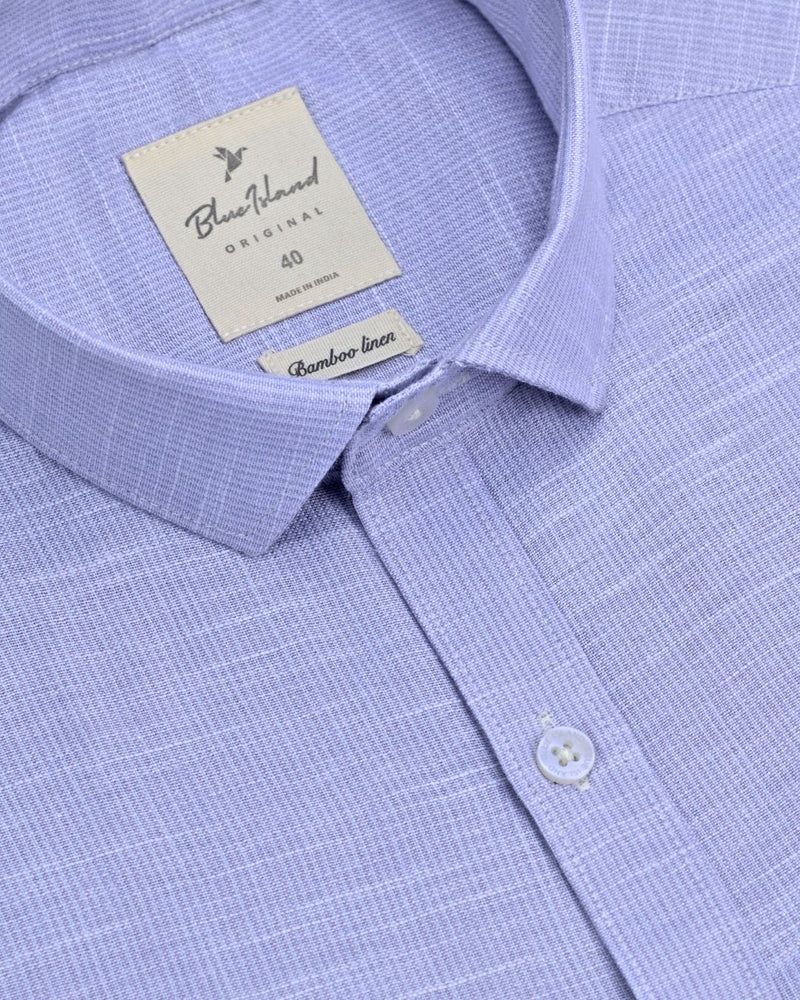 Grey Grid Stripes -Full-Bamboo Linen