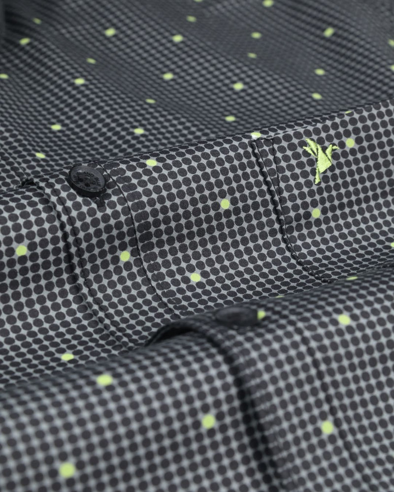 Green on Black Dotted Print-Full-Stain Proof