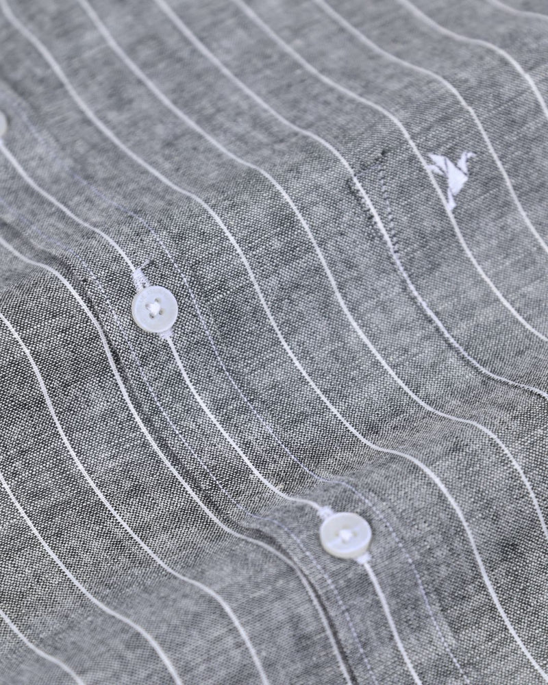 Black Lite Stripes -Full-Bamboo Linen