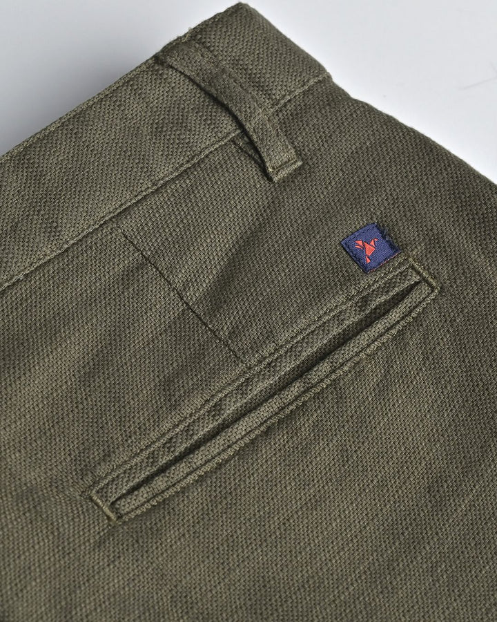 Forest Green Basket Weave - Dobby Pant