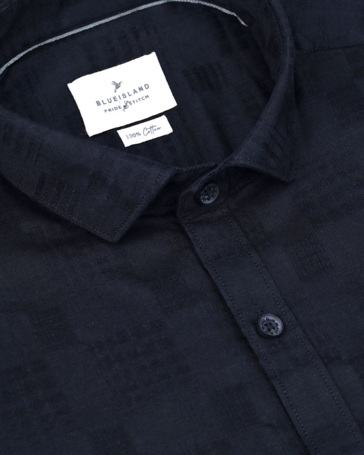 Black Self Pattern Print -Full-Stain Proof