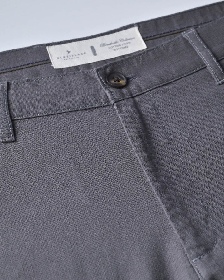 Grey - 2 way stretch - COTTON LINEN PANT