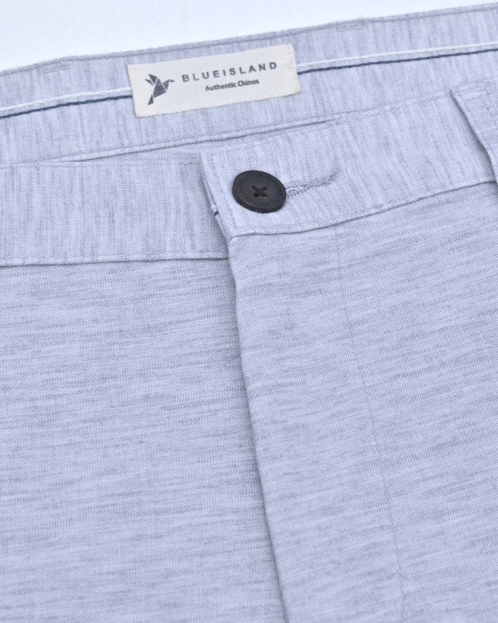 Cloud Blue Grain Printed - 2 way stretch - COTTON LINEN PANT