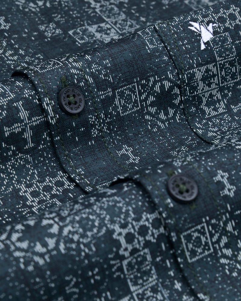 Green Tribal Print-Full-Stain Proof
