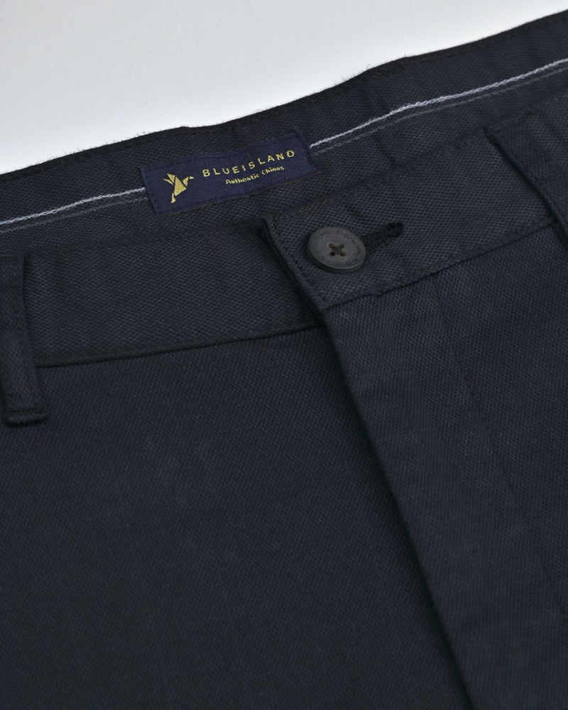 Midnight Navy Cubes - 2 way stretch - COTTON PANT