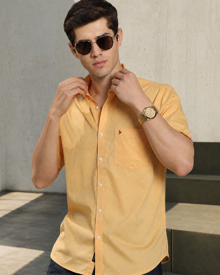 Bright Orange Dot Print -Half-Stain Proof