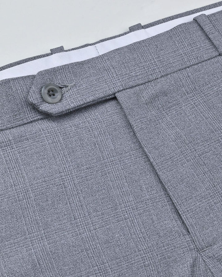 Dark Grey Multi Line Checks - Wrinkle free Formal Pant