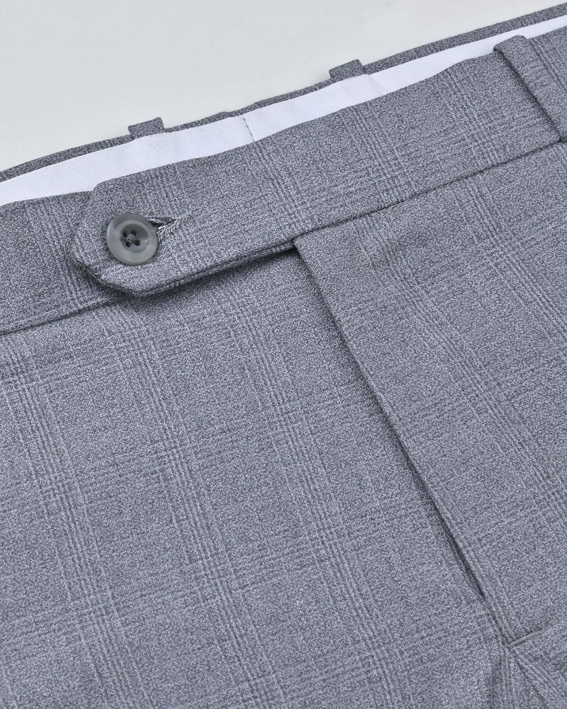 Dark Grey Multi Line Checks - Wrinkle free Formal Pant